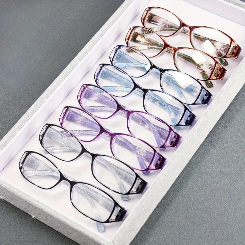 [+100~+400] Blumenmuster Anti-Blaulicht-Lesebrille, Modische Brille für Männer und Frauen, Kleine Gleitsichtbrille – Detail 5