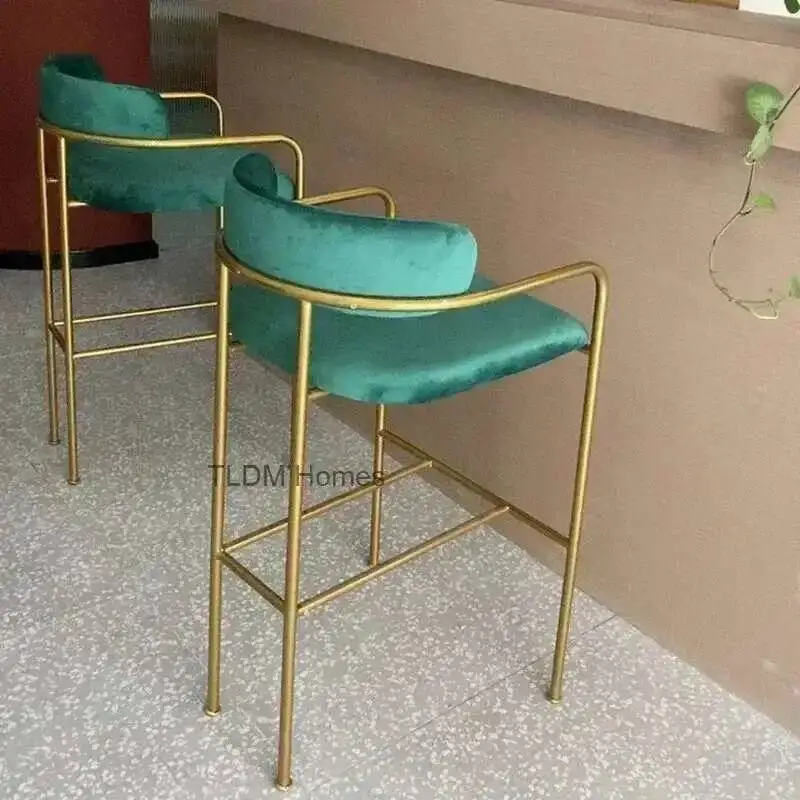 IJzeren stoelen Meubilair Nordic Bar Keuken Smeedijzeren Moderne Minimalistische Hoge Barkruk Creatieve Designer Cafe Terug Armleuning Barstoelen