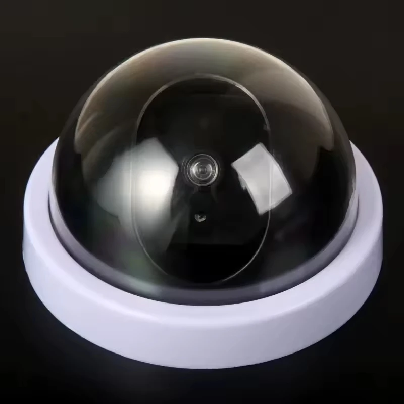 1PC Dummy Fake Camera with LED Red Light, Battery Operated, No Wiring Required, Indoor Outdoor Fake Dome Security Camera