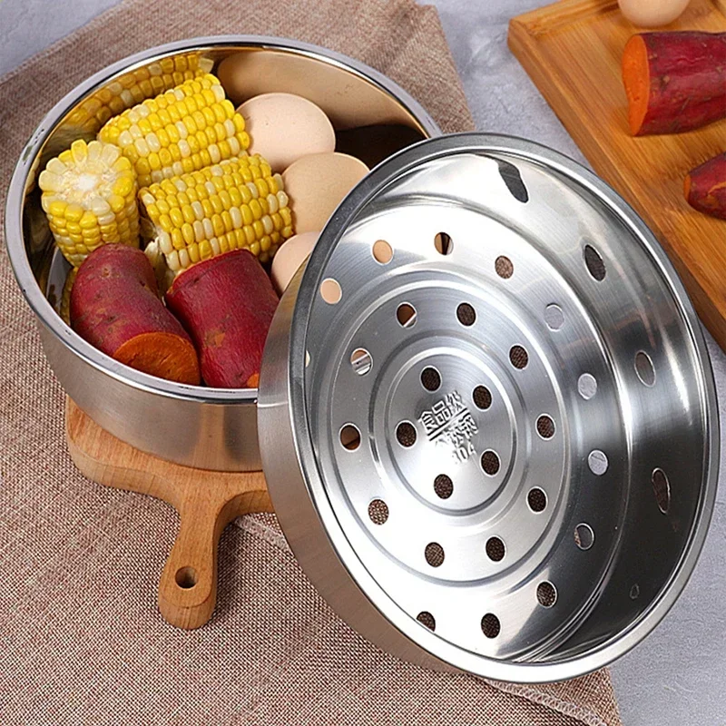 

304 Stainless Steel Food Steamer Kitchen Rice Pressure Cooker Steaming Grid Drain Basket Food Steamer Cooking Accessories