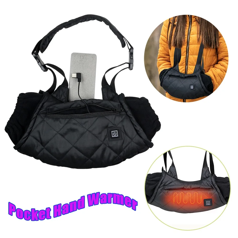 Heated Pouch USB Charging Electric Heating Glove Waist Bag 3-Gear Temperature Control Thermal Glove Waist Bag for Winter Camping