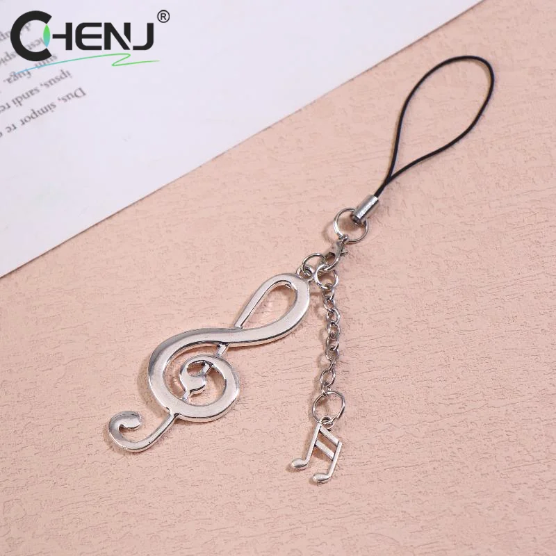 1/2 قطعة Y2K خمر الموسيقية ملاحظة الهاتف المحمول الحبل العصرية المعادن الموسيقية ملاحظة سلسلة هواتف كيرينغ حلية قلادة الهدايا