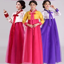 Traje de dança de palco feminino, fantasia coreana tradicional de palácio da princesa elegante para festa bordada, traje moderno hanbok folk
