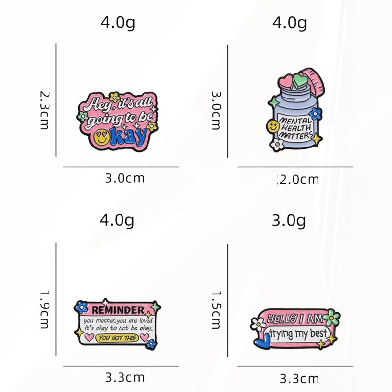 You Got it Okay Love Pill 항아리 만화 금속 배지 펑크 핀, 보석 액세서리, 친구 선물, 크리에이티브 핀스크 레터 핀 알림
