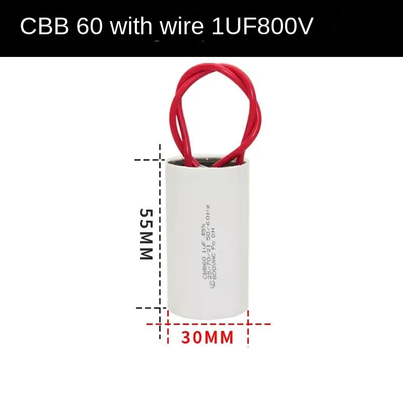 1 шт. CBB60 1 мкФ ~ 2,2 мкФ 630 В двигатель вентилятора пусковой конденсатор сварочный конденсатор снизу с винтами