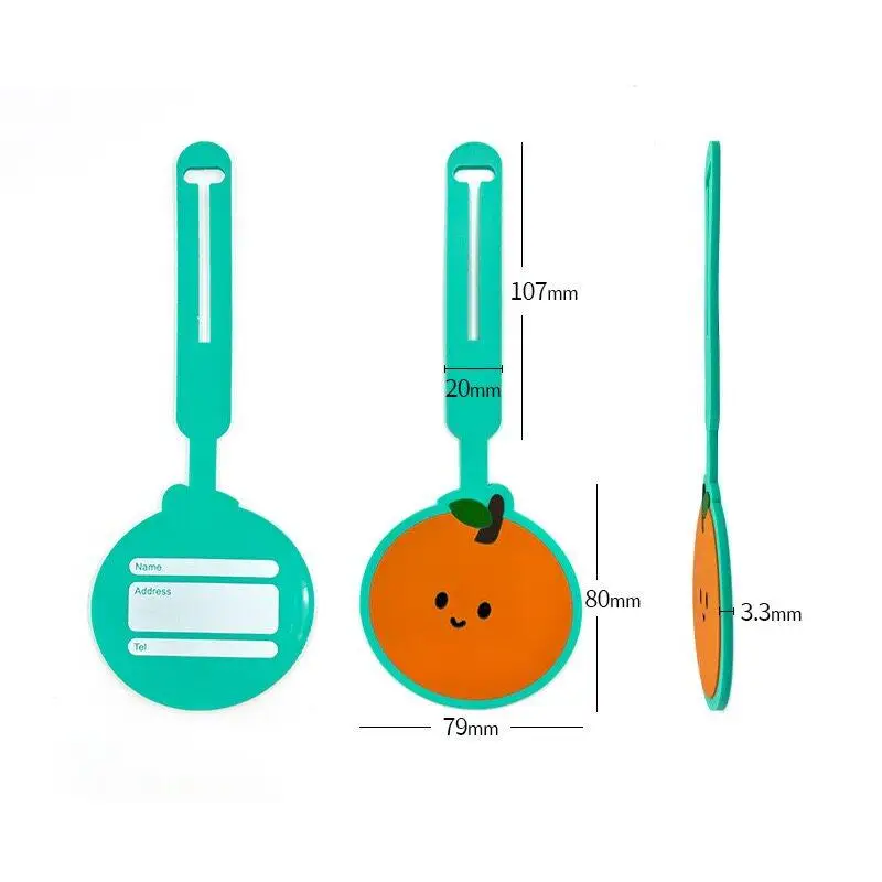 Creative Cute Fruit Luggage Tag Travel Bag Label Decorative Registration Check-In Lost And Found Bag Hanging Tag