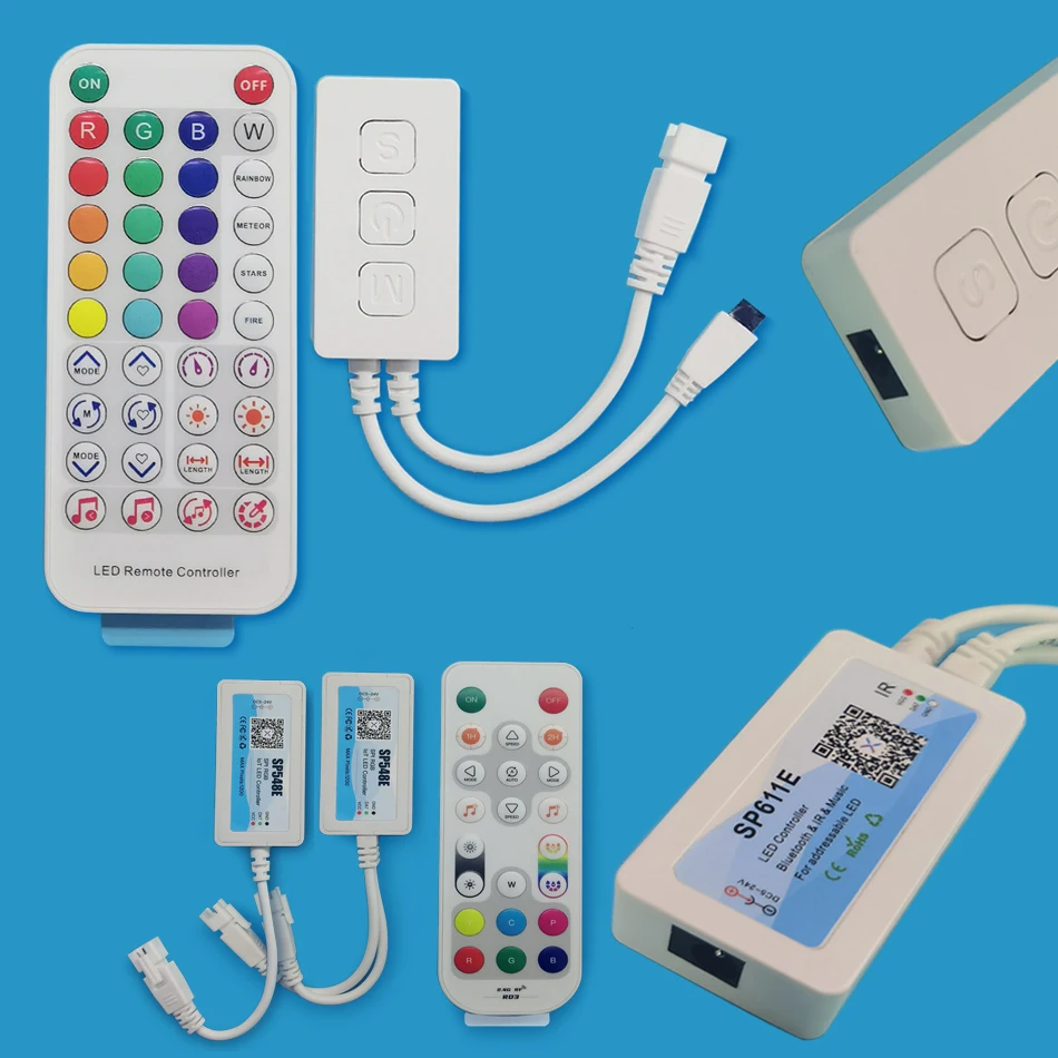 SP548E SP611E Music WS2811 WS2812B Controller Wifi BT Alexa Google Home App Remote Control Pixel Dimmer for RGB LED Light Strip