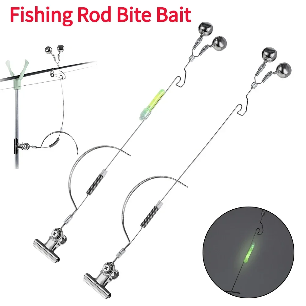 Allarmi per morso con campanello da pesca Canna da pesca in acciaio inossidabile Allarme esca per morso Attrezzatura per carpa regolabile Accessori per la pesca anticorrosione