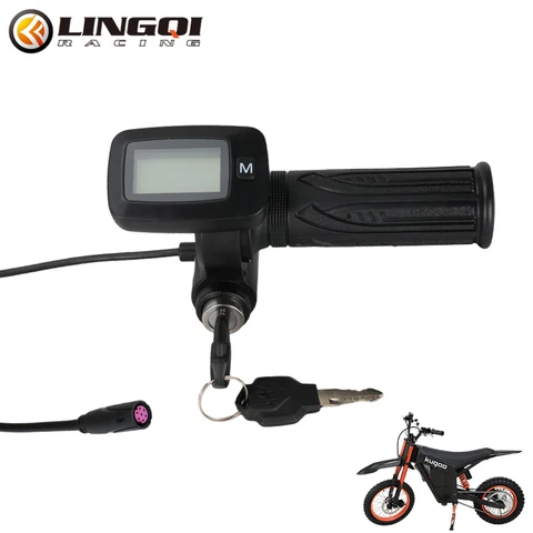 Ручка газа LINGQI RACING для мотоцикла с LED-дисплеем, 48В, с кнопкой M, для электробайка Tuttio Soleil 01