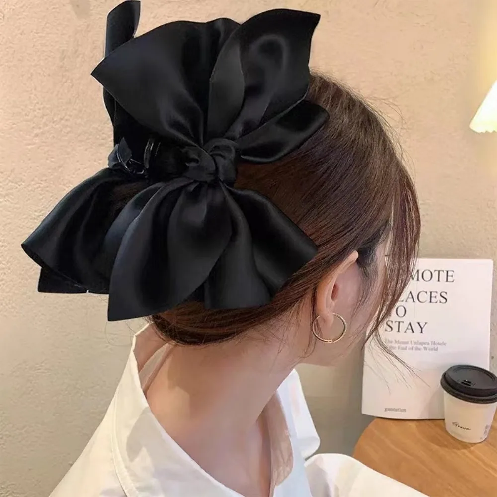 Elegante Satin-Haarspange mit Schleife, Stilvolle Haarklammer für Damen
