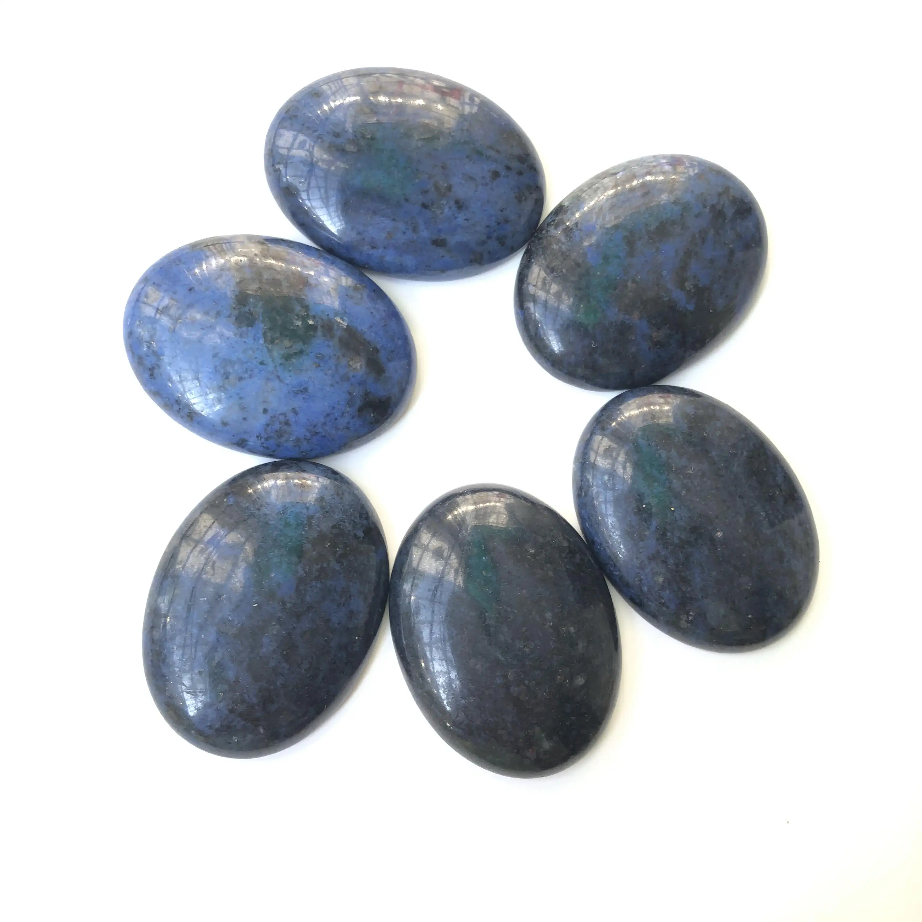 Wholesale 2pcs Natural Blue Dumortierite Bead Cabochons 30x40mm Oval Shape,Gemstone Cabochon Ring Face Pendant for jewelry DIY