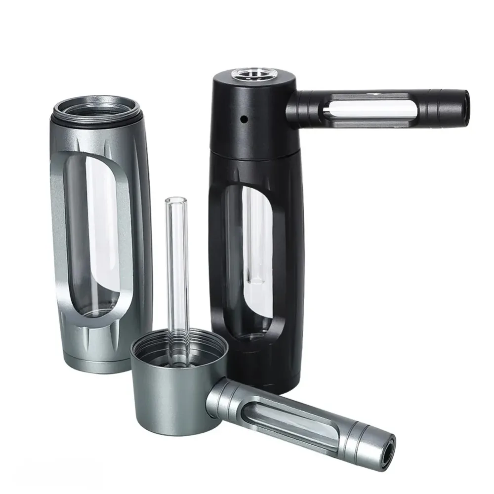 Glass Dry Burning Grass Smoking Pipe Kit Aluminum Alloy Hookah Shisha Pipes Tobacco Bowls Smoking Accessories Men Gadgets