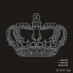 2PC/Lot Iron on Crystal Crown Rhinestones Transfer Design Patches Hot Fix Applique Rhinestone Transfer Designs