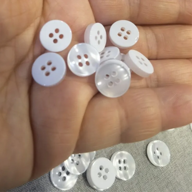 10mm White Black Round Acrylic 4 Eye Bread Button Scrapbooking for Wedding Decor DIY Handmade Sewing Garment Accessories