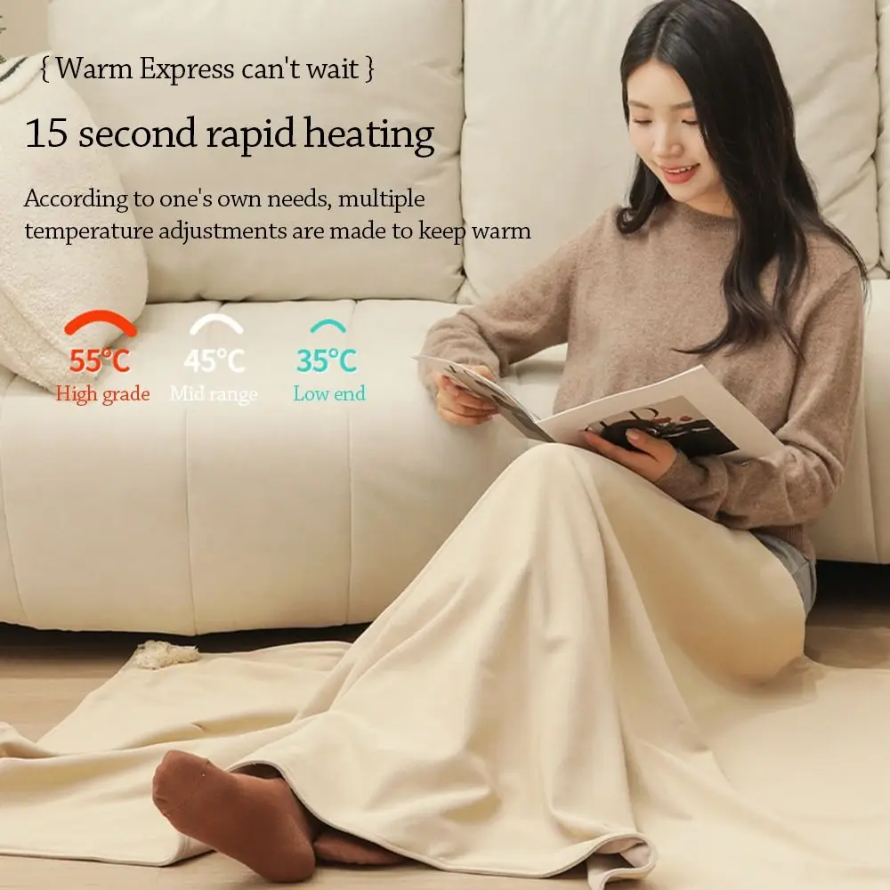 Office Wearable USB Electric Heated Blanket Warm Clothing Washable Warm Shawl Portable Heating Lap Blanket for Winter