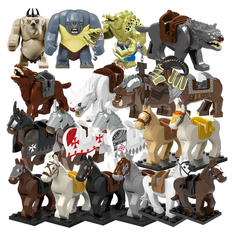 

Лорд огра болотный Монстр Гоблин король гигантские кольца война Лось дикий рог овечка кабан мини Гора Мультяшные фигурки экшн-игрушки кирпич дети