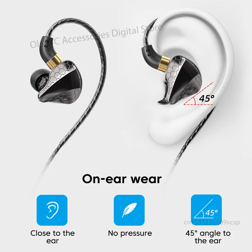 OLAF DAC ประเภท C/3.5 มม.HIFI หูฟังแบบมีสายหูฟังสเตอริโอแฮนด์ฟรีชุดหูฟัง Gamer หูฟังควบคุมสายสําหรับโทรศัพท์