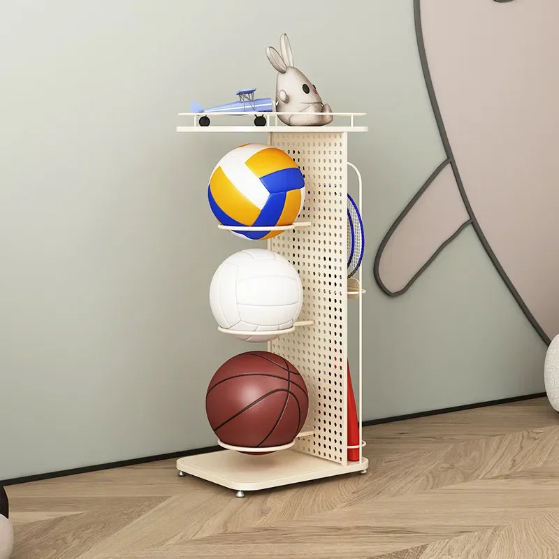 Minimalist Iron Ball Storage Rack Home Sports Gear Organizer Scratch Resistant Racket Holder Indoor Fitness Equipment Stand