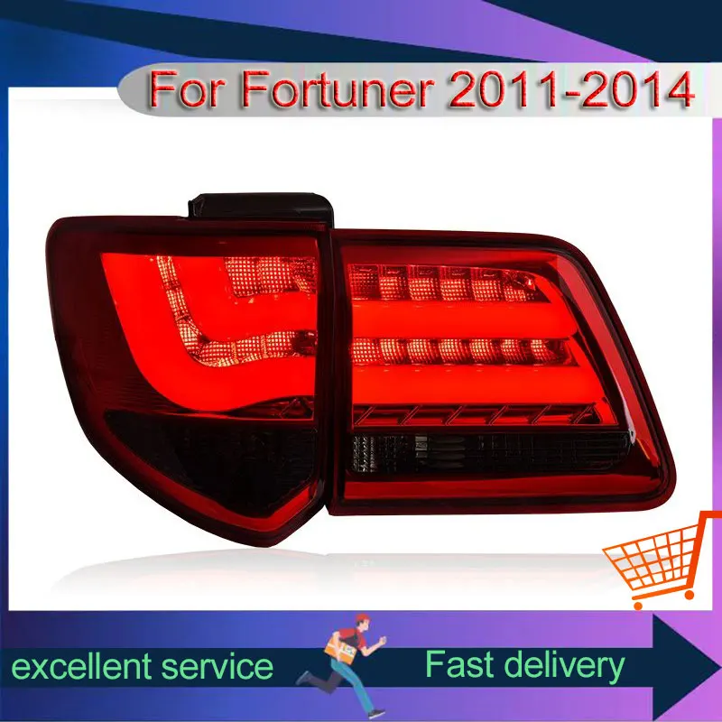 Car Styling For Toyota 2011-2015 Fortuner Taillight Upgrade DRL Rear Lamp LED Dynamic Turn Signal Brake Light Reverse Light