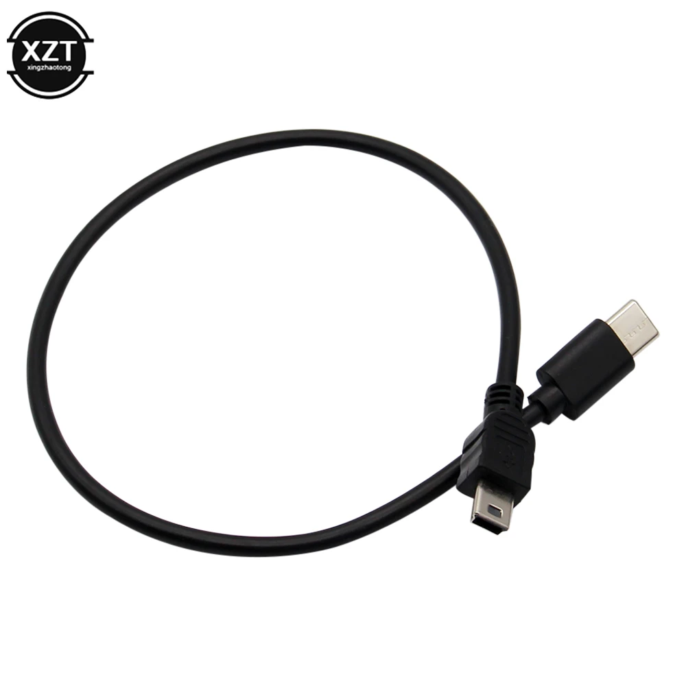 30cm USB Type C 3.1 Male To Mini USB 5 Pin B Male Plug Converter OTG Adapter Lead Data Cable for Macbook pro Digital Camera