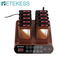 RETEKESS T116A Wireless Call Paging System Coaster Buzzer Beeper Receivers for Restaurant Cafe Food Court Bar Hotel