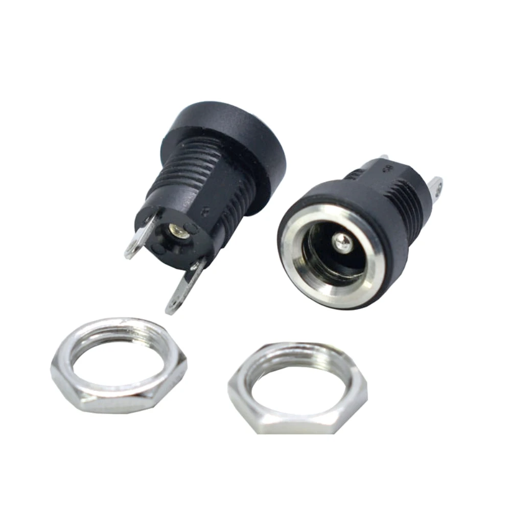 10Pcs 2.5MM X 5.5MM PANEL CHASSIS MOUNT DC SOCKET CHARGER POWER JACK PLUG - SMALL