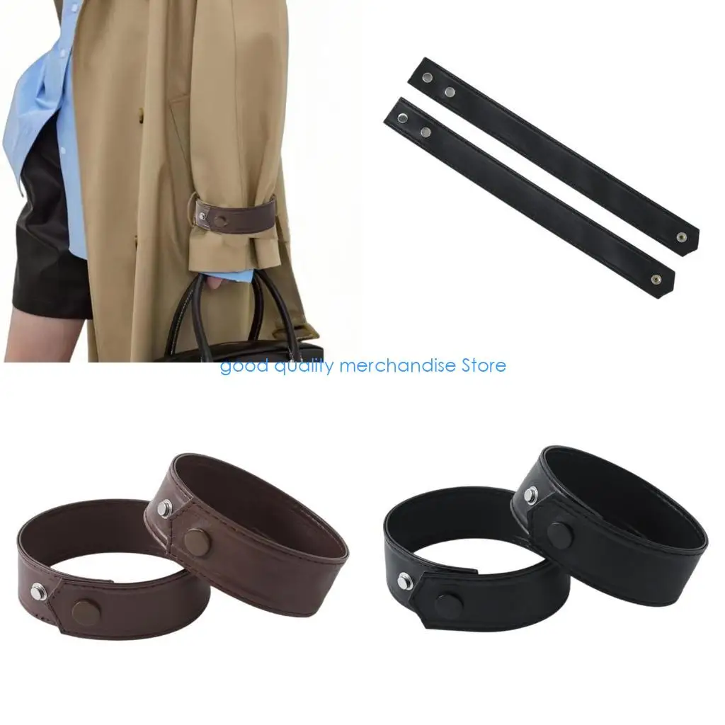 Y5JD 1 زوج سوار من الجلد البانك قابل للتعديل سوار من الجلد المتانة