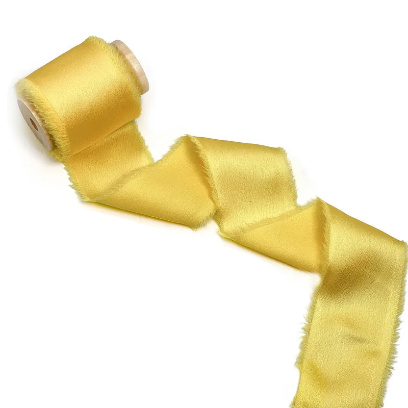 

Шелковая атласная лента 1-1/2 дюйма x 15 ярдов, желтые потертые ленты ручной работы для упаковки подарков, детский душ, свадебные букеты