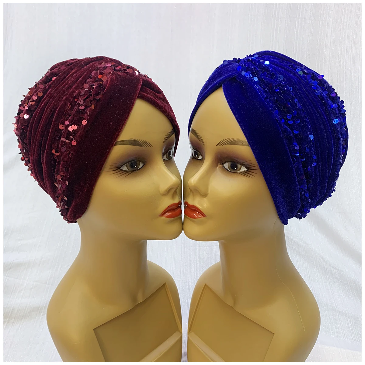 Accessories Lady Comfortable Worship Hat Twisted Turban Hats Women Cap Beaded For India Hat Scarfs Head Wrap Headband Girl Hair