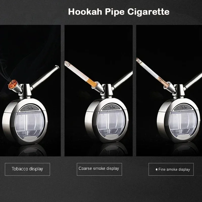 Water Pipes Smoking Grass Hookah Shisha set with Cigarettes Bowl Zinc Alloy Portable Double Filtering Tobacco Pipe For Gifts