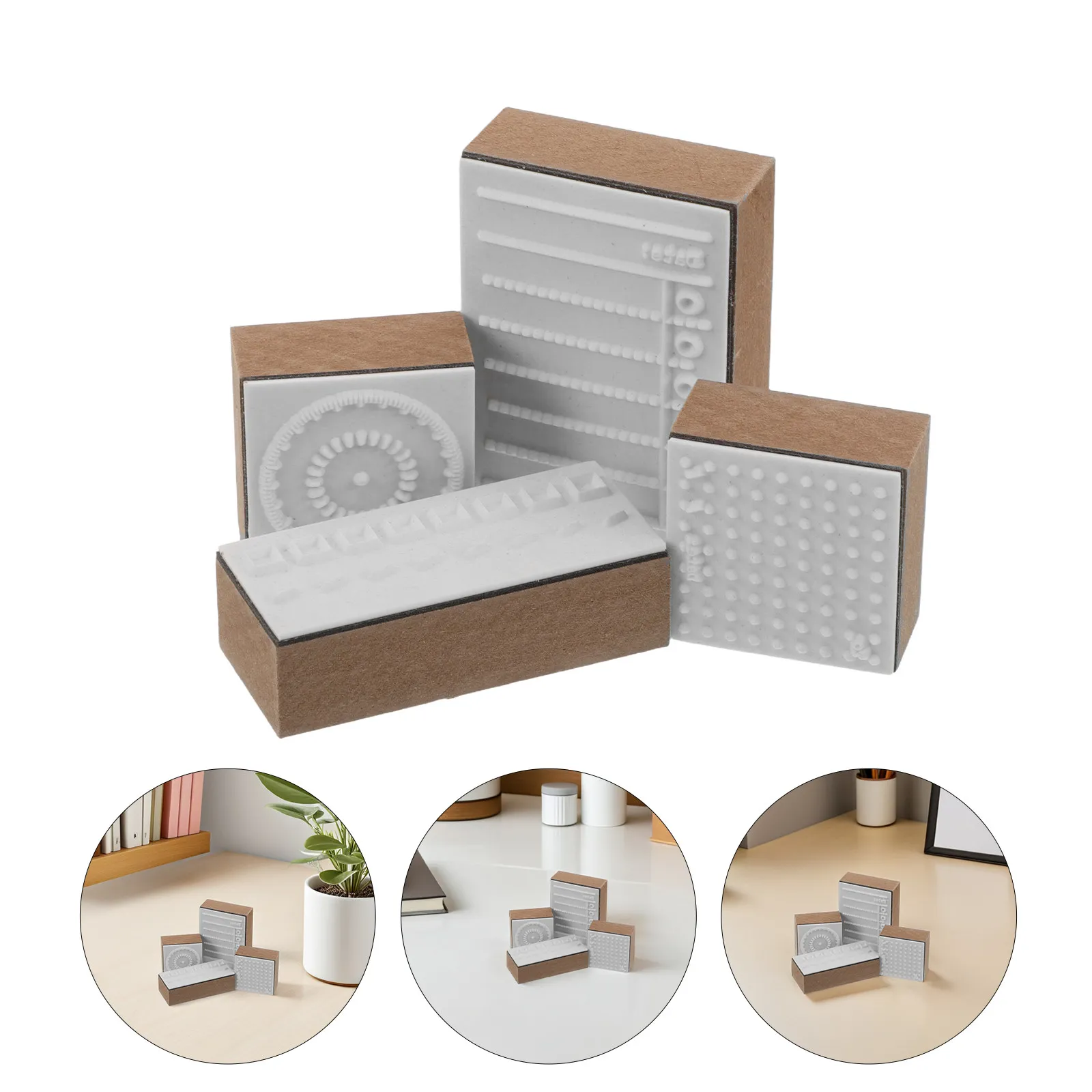 Journal Stamp Set for Planner Enthusiasts to Keep Plans Organized, 1 Set White Wood Task, Schedule and Tracker Stamps