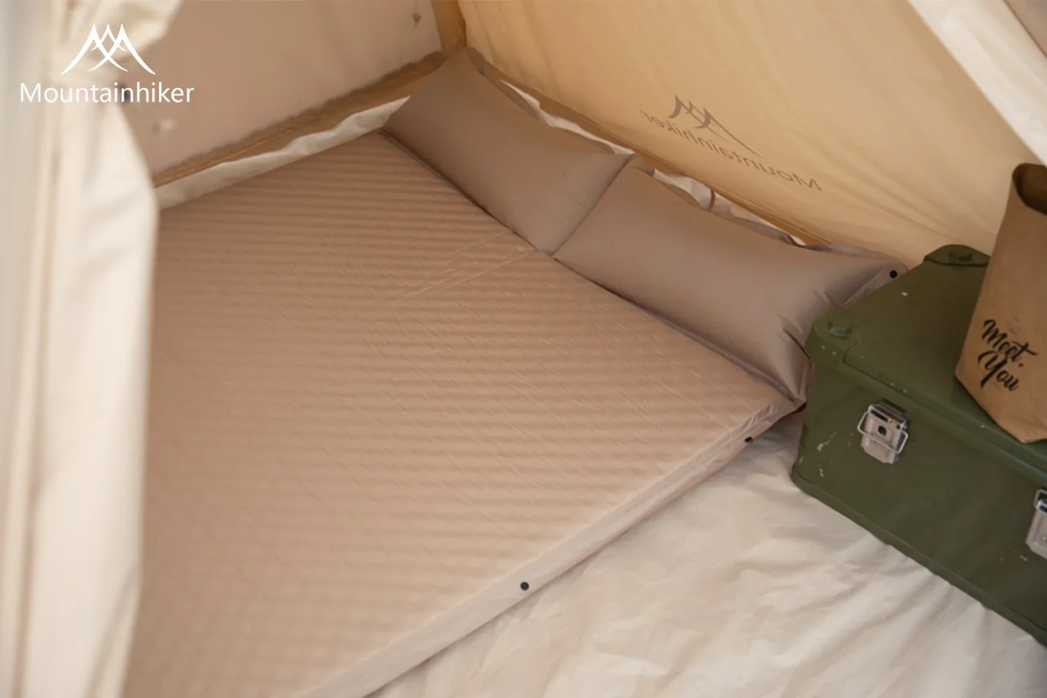 Selbstaufblasende Luftmatratze für Outdoor-Camping, Eierkarton-Schaumstoff-Schlafunterlage, feuchtigkeitsbeständige Bodenmatte für Zelttouren in der Wildnis – Detail 1
