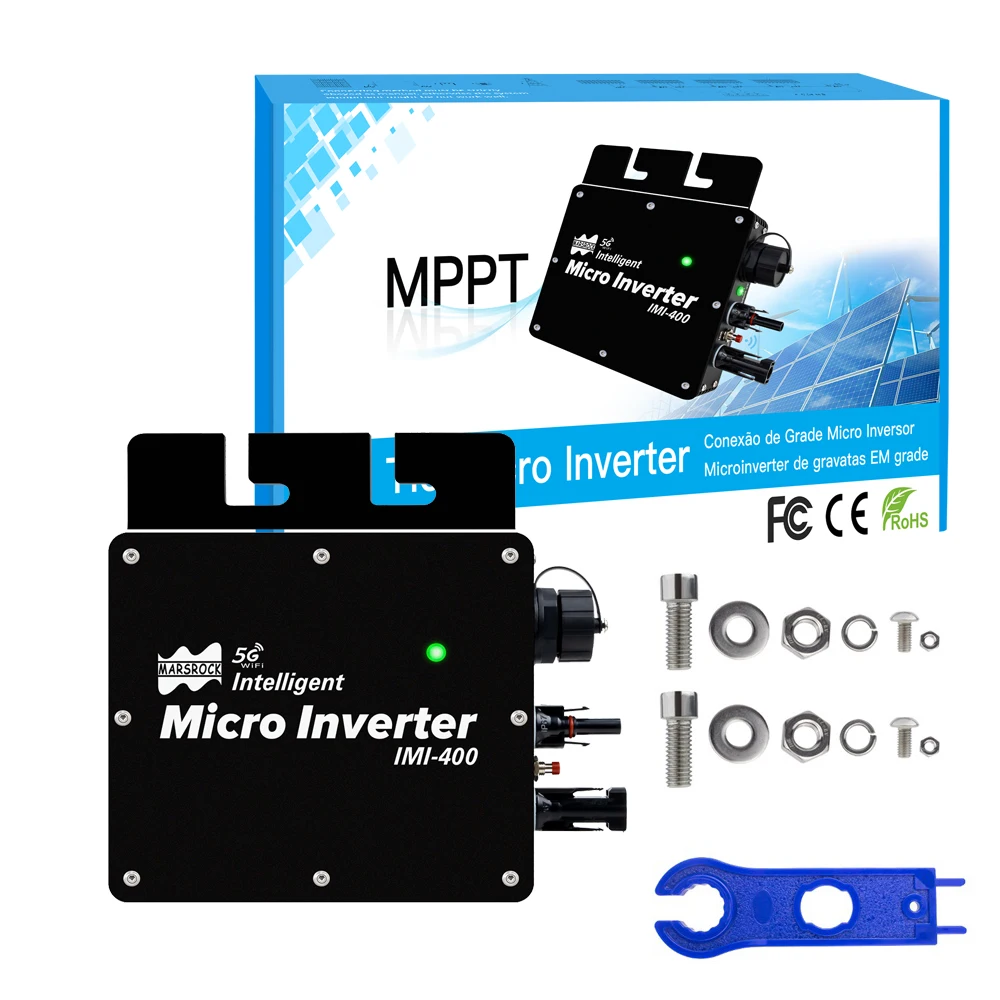 Grid Tie Solar Inverter 400W Microinverter Intelligente 22-50VDC MPPT IP65 WiFi Convertitore Onda Sinusoidale Pura Per 110V 220V Grid