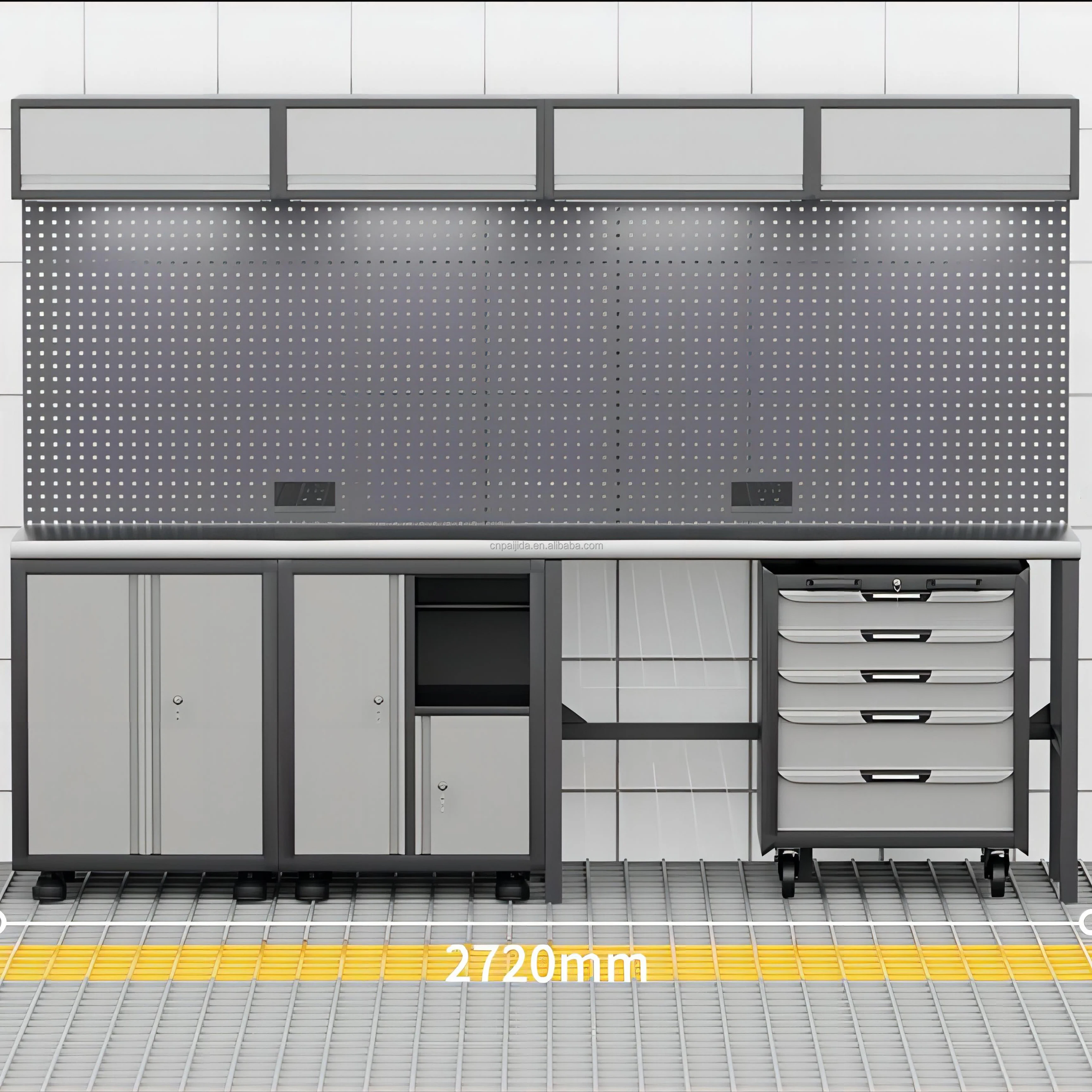 Modular Garage Tool Cabinet Workbench System OEM Supported Custom Industrial Tool Cabinet Storage Workbench System