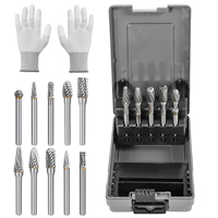 10PCS/Set Enduring 1/4inch Shank Carbide Burr Set Efficient Rotary Burr Set Multipurpose Carbide Carving Thorn Kit for Metal