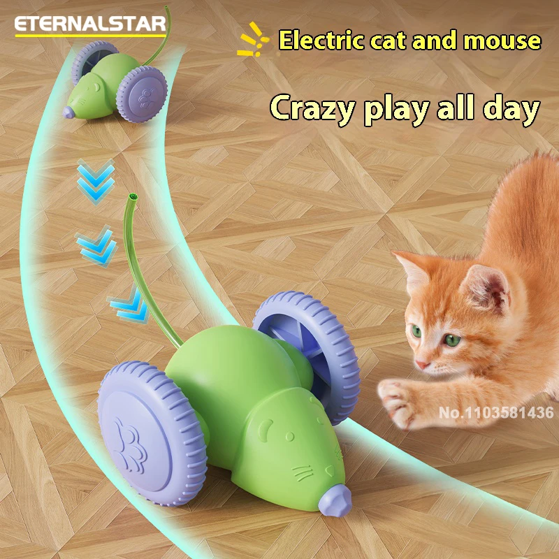 New Pet Toys Interactive Cat Toy Electric Mouse Car Automatic Teaser with Intelligent Obstacle Avoidance Pet Toys for Kittens