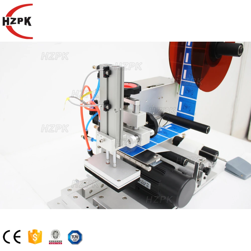 HZPK MT-60 Desktop Square Bottle Jar Self Adhesive Sticker Applicator Semi Automatic Labeling Machine