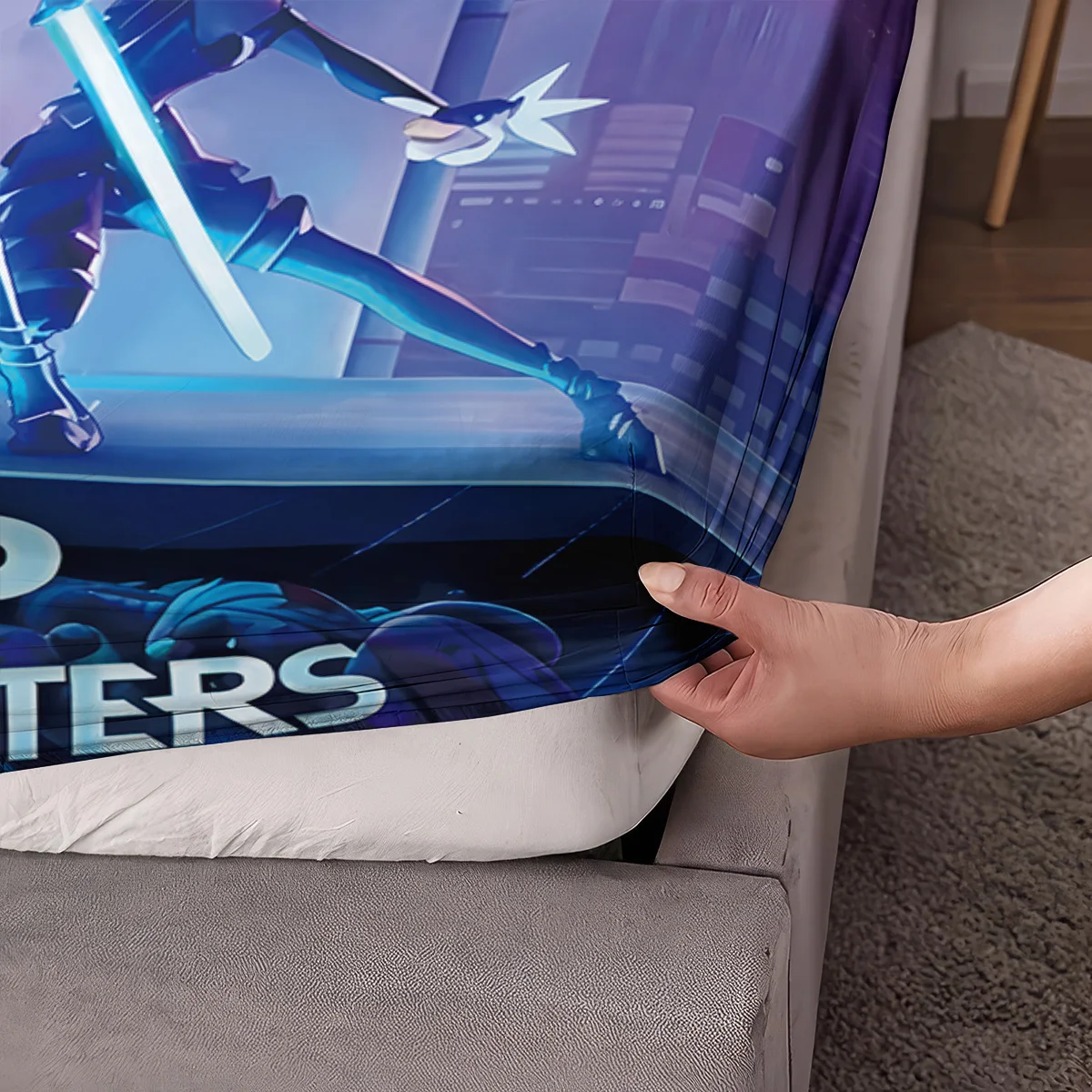 3pcsK-Pop شيطان الصيادين المطبوعة Chipless غطاء سرير مجموعة متعددة الحجم لينة غطاء السرير غرفة نوم الفراش آلة قابل للغسل