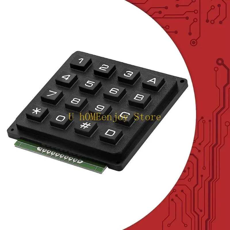 B0KF Matrixes Button Keyboard Keypad Array Modules ABS Plastic Keys 16 Button Membrane Button DIY