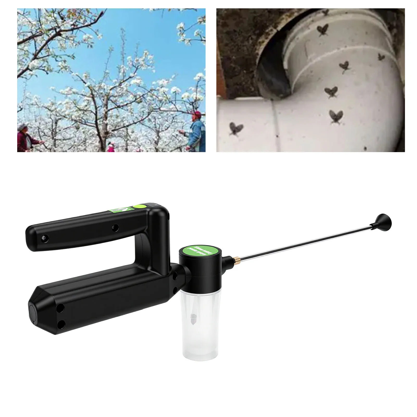 Diatomaceous Earth Duster Multi Purpose Portable Battery Operated Powder Sprayer with Telescopic Wand for Fruit Trees