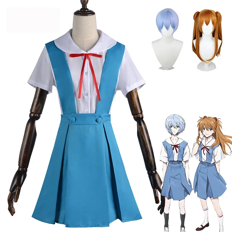Anime Evangelion School Uniform Asuka Langley Soryu Cosplay Rei Ayanami Costume Girl Women Dress Ladies Sexy Clothing Costume