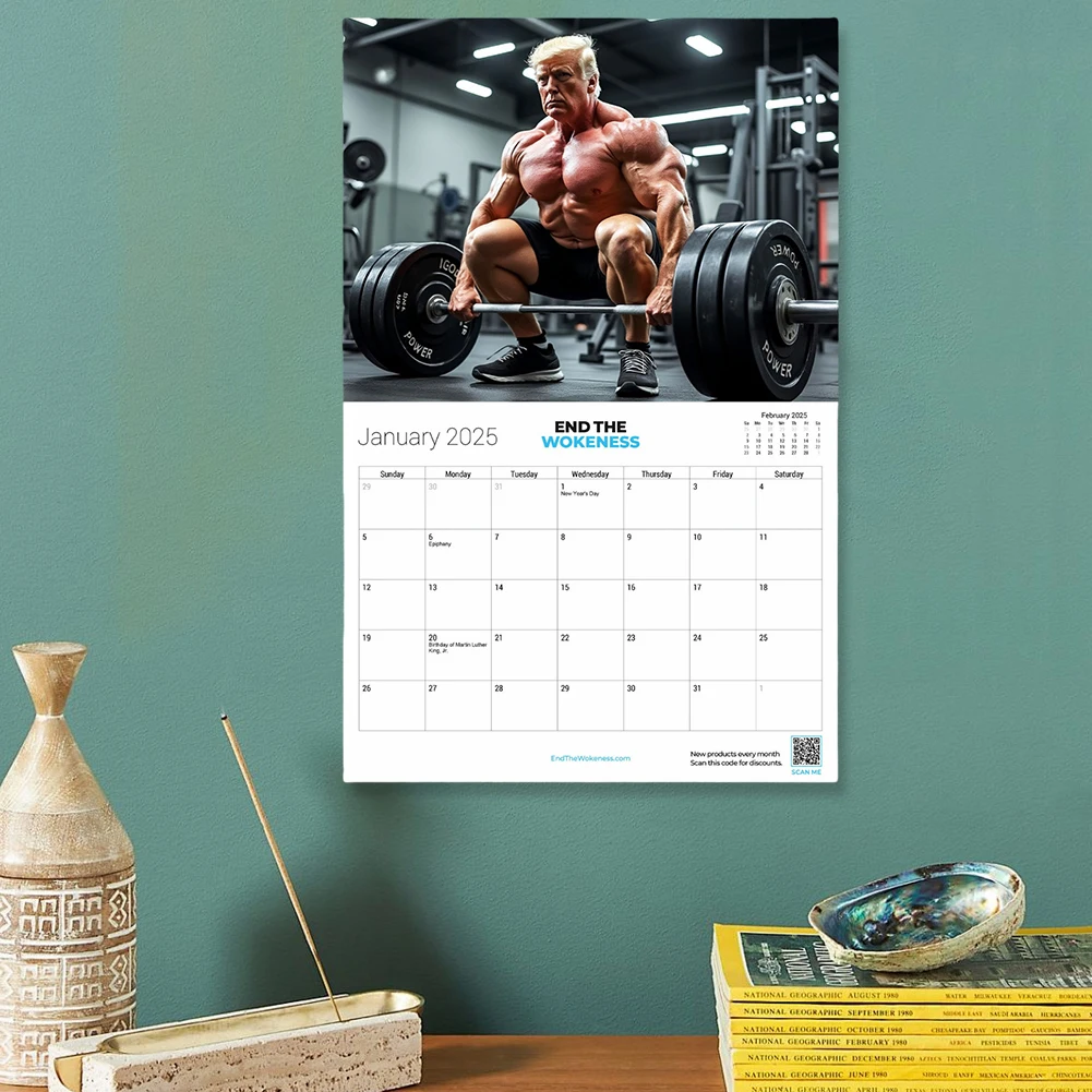 Trump Calendar 2025 Funny Wall Calendar Hanging Monthly Calendar Planner Gifts image 2