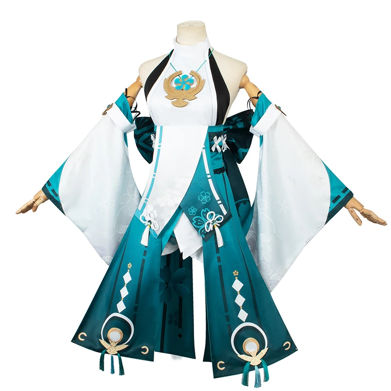 Xiao Cosplay fantasia com peruca para mulheres, Game Genshin Impact, pele, Yae Cosplay, perucas, fantasias de Halloween, novo, 2024