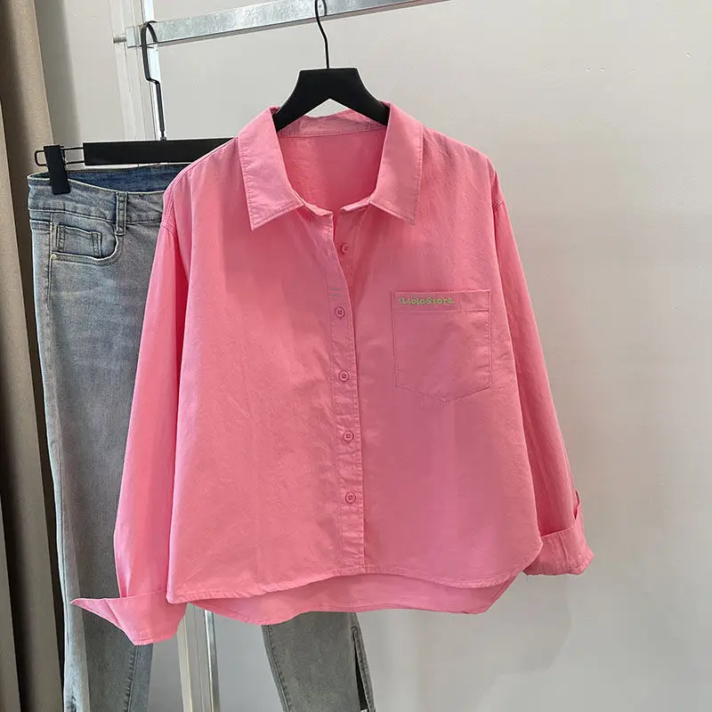 

Стильная короткая рубашка-куртка женская, светло-зеленая, повседневный стиль, свободный крой, хлопок, с воротником, на пуговицах, весенняя модная верхняя одежда