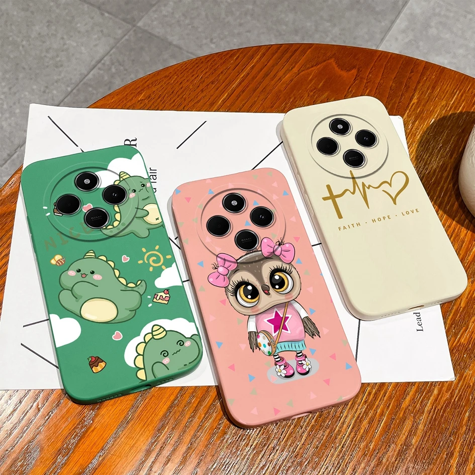 For Xiaomi Redmi 14C 4G inch Cover Funda Cartoon Pattern Case Liquid Silicone Matte Anti Drop Shell For Redmi14C 6.88 inch Coque