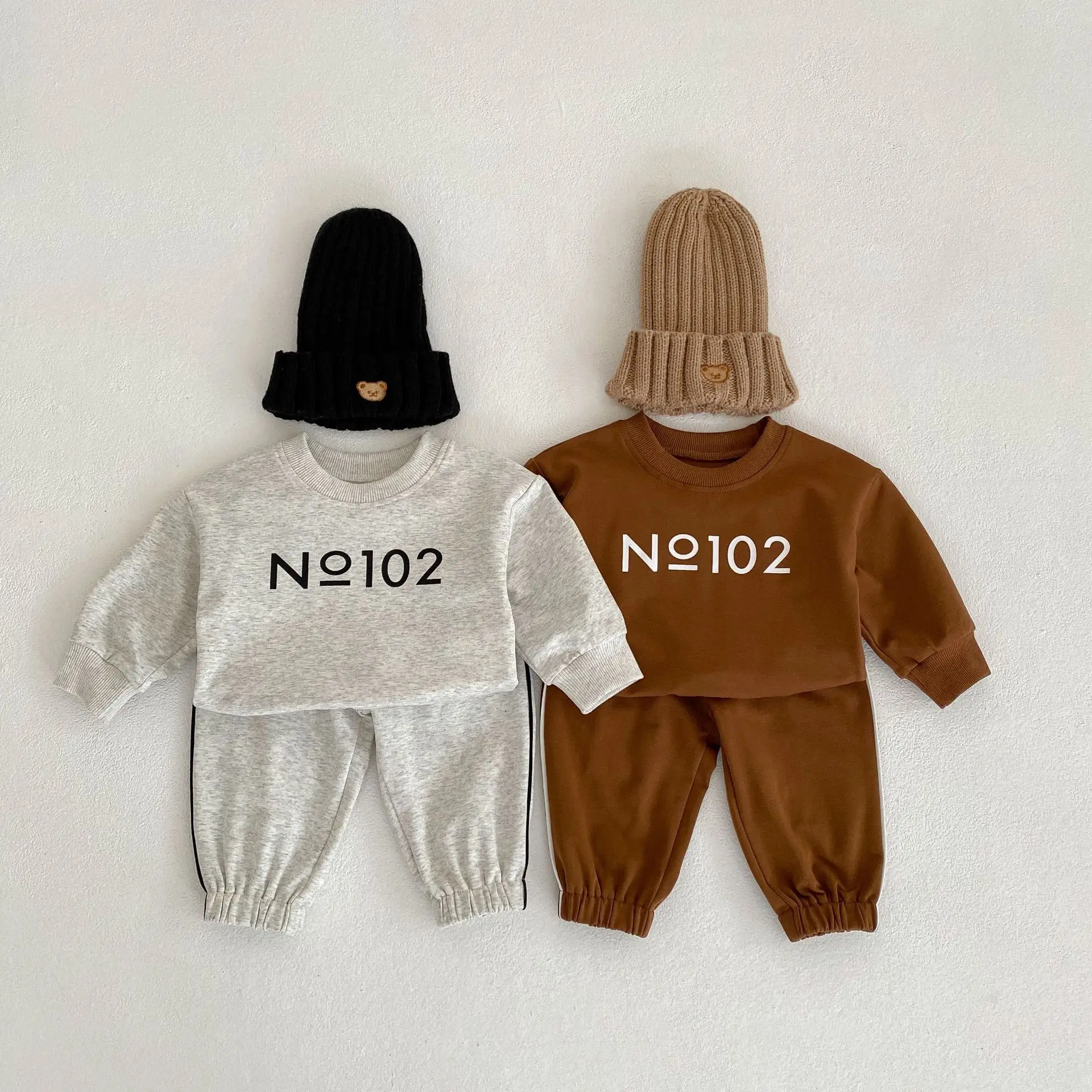 Spring Autumn Infant Casual Clothes Set Long Sleeve Children Letter Print Sweatshirt Outfits Loose Boys Harem Pants 2pcs Suit