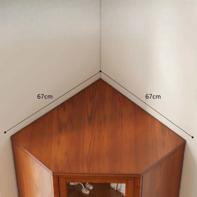 

ForSolid wood balcony bookcase integrated against the wall, living room does not take up space, low cabinet with glass door bay