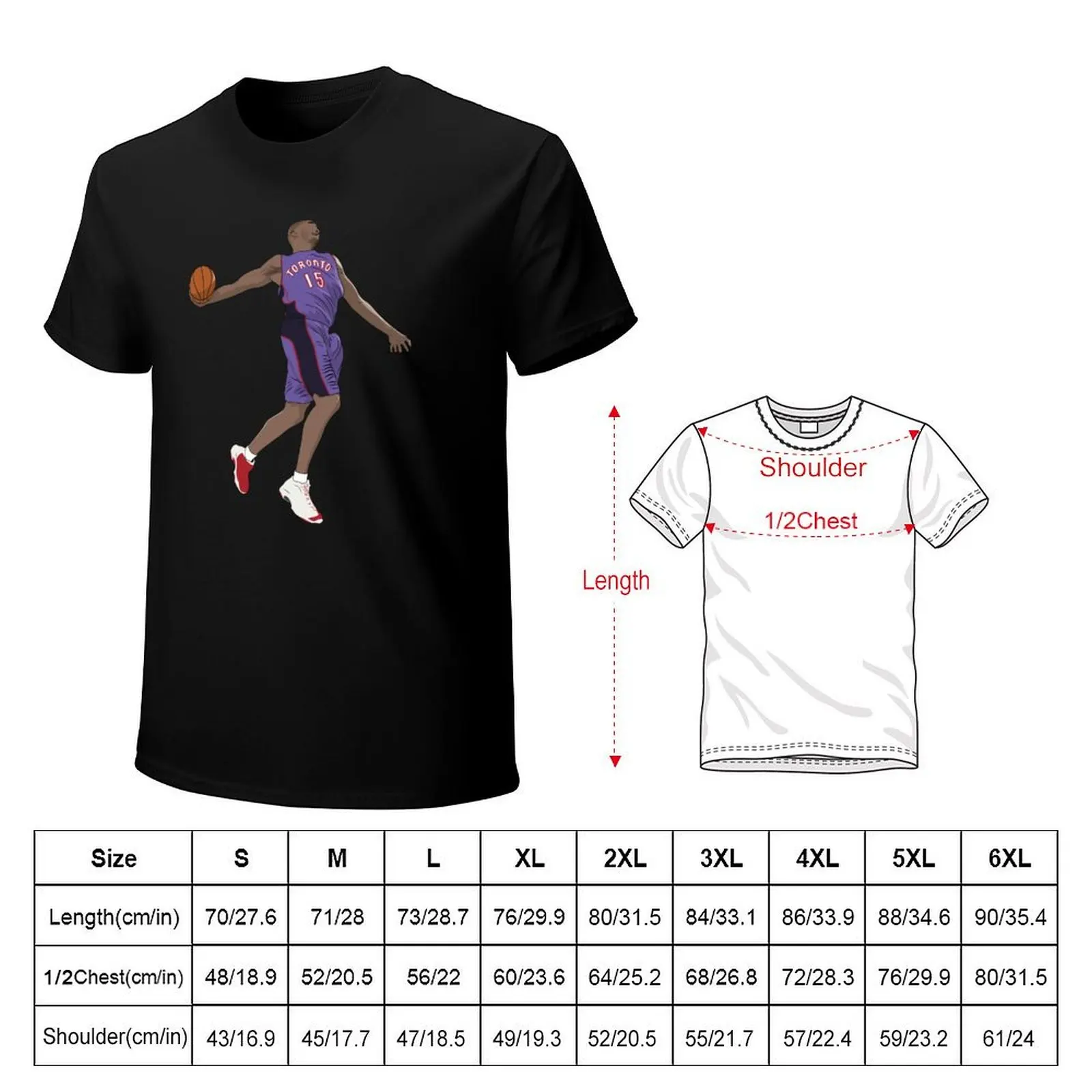 Vince Carter Dunk Basketball T-Shirt UV Protection Outdoor Tee Shirt
