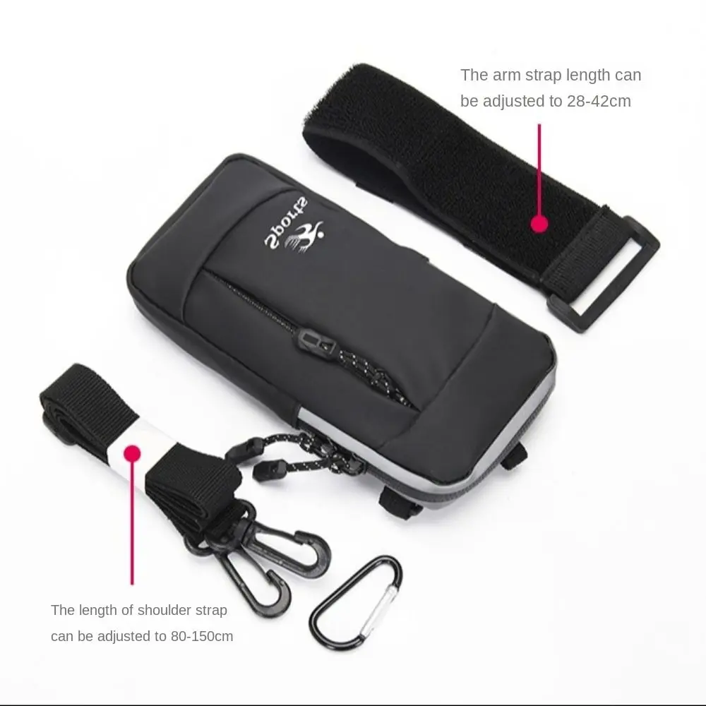 

PU Leather Universal Phone Armband Bag with Headphone Jack Waterproof Outdoor Running Phone Holder Fashion Large Capacity