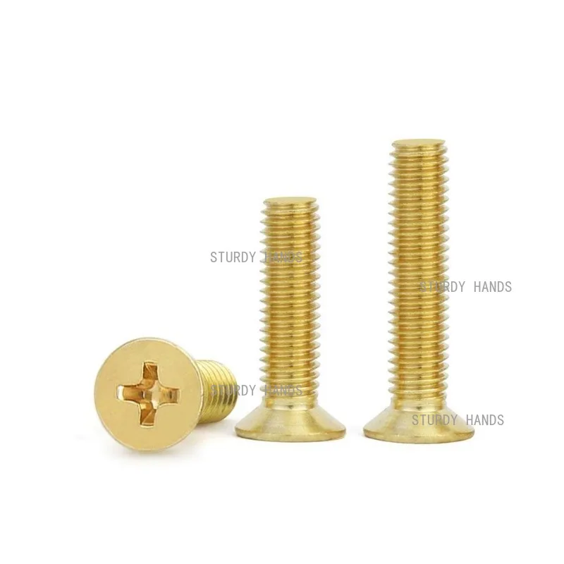 200PCS Copper Screw Cross Tooth Screw Metal Countersunk Screw Furniture Fasteners Household Hardware Accessories M2/M2.5/M3.5